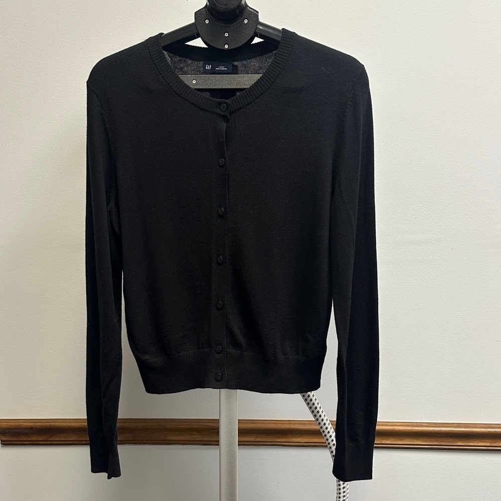 GAP Black Button-Up Cardigan